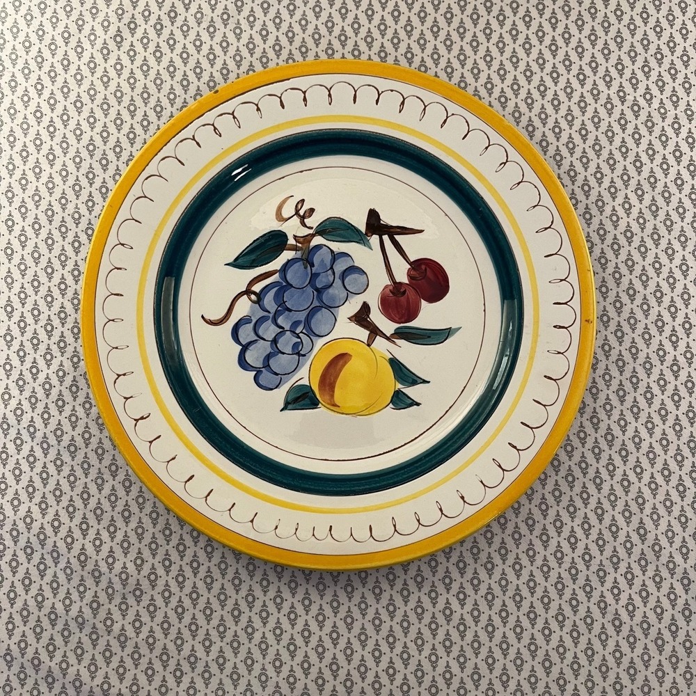 Vintage Stangl Pottery Hand Painted Fruit 10"  Plate